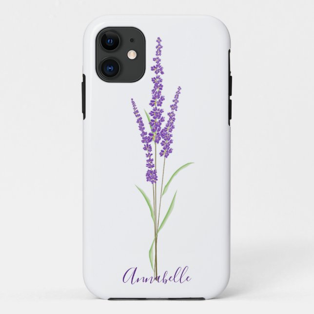 Single Lavender Stem | Personalised Case-Mate iPhone Case (Back)