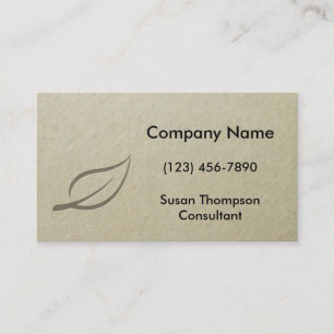 Single Leaf Faux Embossed Graphic Business Card
