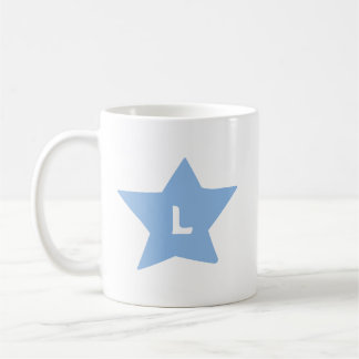 Single Letter Monogram on 5-Pointed Doodled Star Coffee Mug