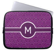 Single-Letter Monogram on Purple Hexagons