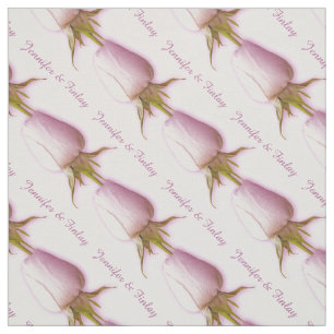 Single lilac rose wedding custom name fabric