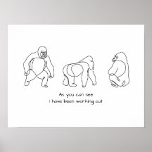 Single line art — gorilla