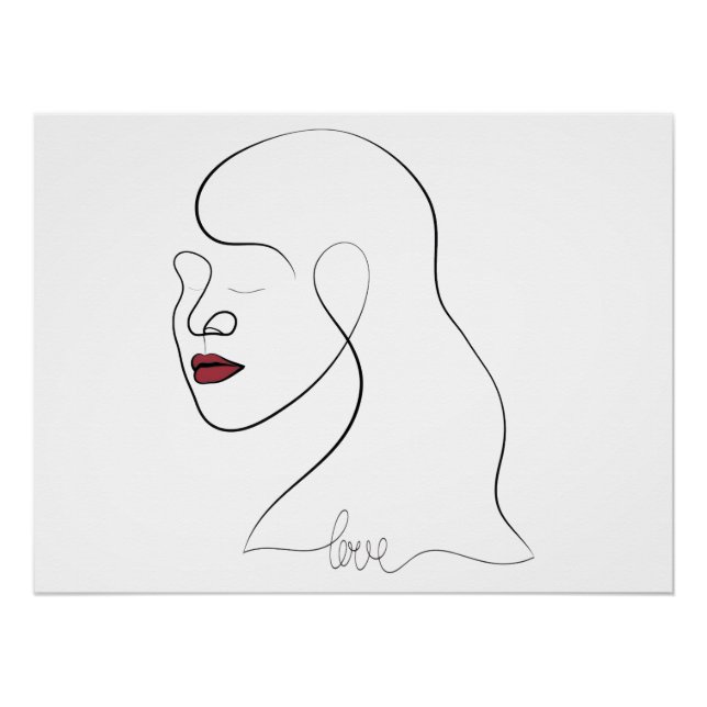 Single line art - Love Poster (Front)
