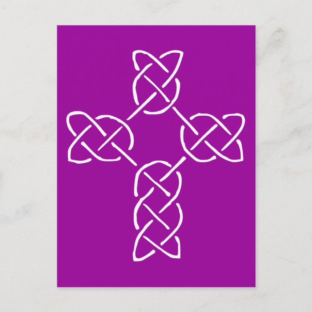 Single line Celtic Style Cross Transp Postcard (Front)