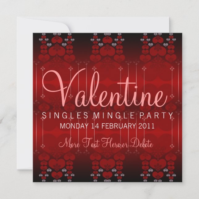 Single Mingle Valentine Party Invitations (Front)