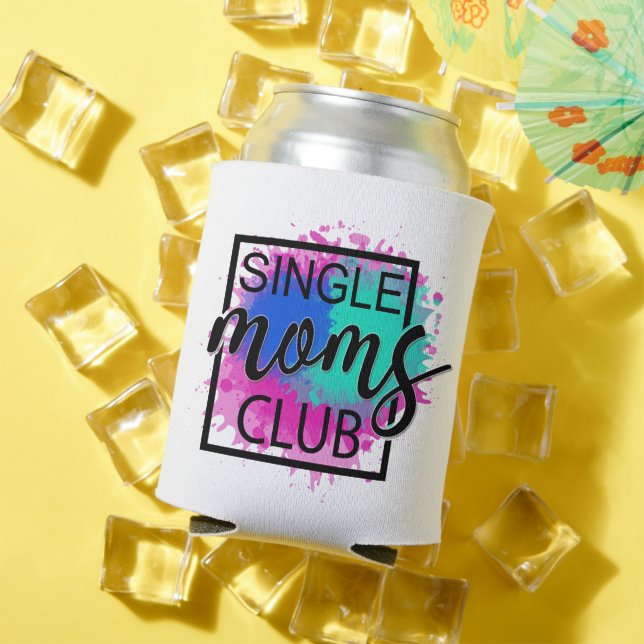Single moms club colourful humourous can cooler (In Situ Summer)