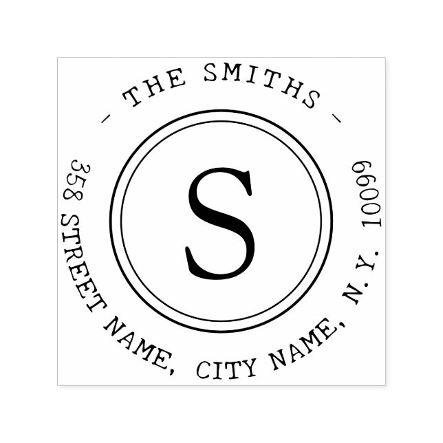 Single Monogram Family Name Self-inking Stamp (Design)