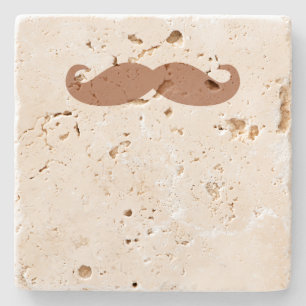 single moustache stone coaster