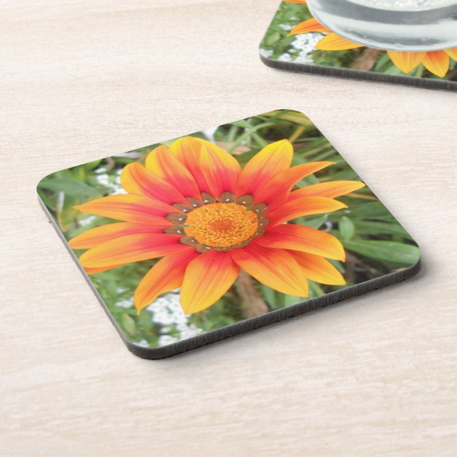 Single Orange Flower Photo Coaster (Left Side)