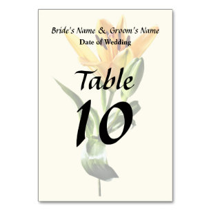 Single Orange Lily and Buds Table Number