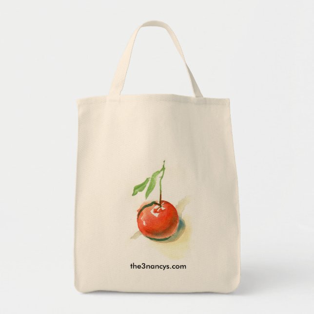Single Orange Organic Tote Bag (Front)