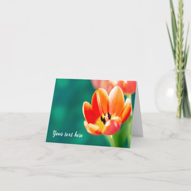 Single Orange Tulip Card (Front)