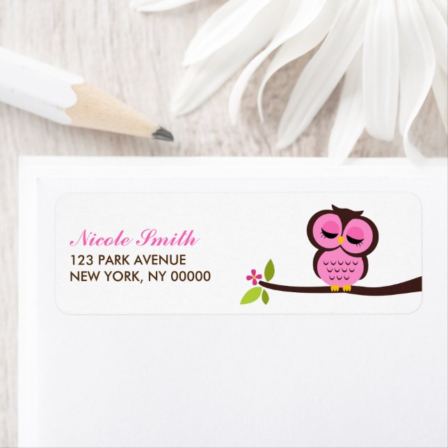 Single Owl Return Address Labels (Insitu)