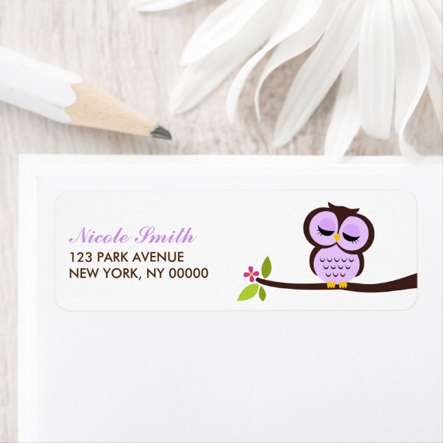 Single Owl Return Address Labels (Insitu)