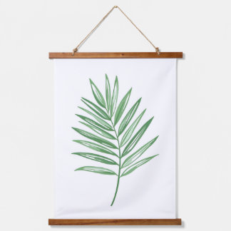 Single Palm Leaf Illustration Hanging Tapestry