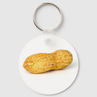 Single Peanut On White Background Key Ring