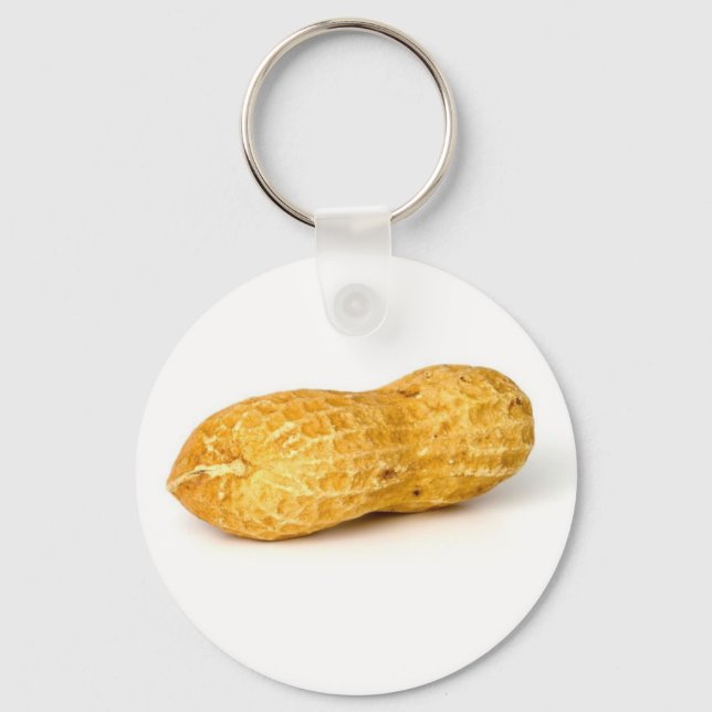 Single Peanut On White Background Key Ring (Front)