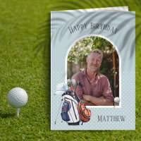 Single Photo Golf Themed Birthday Card