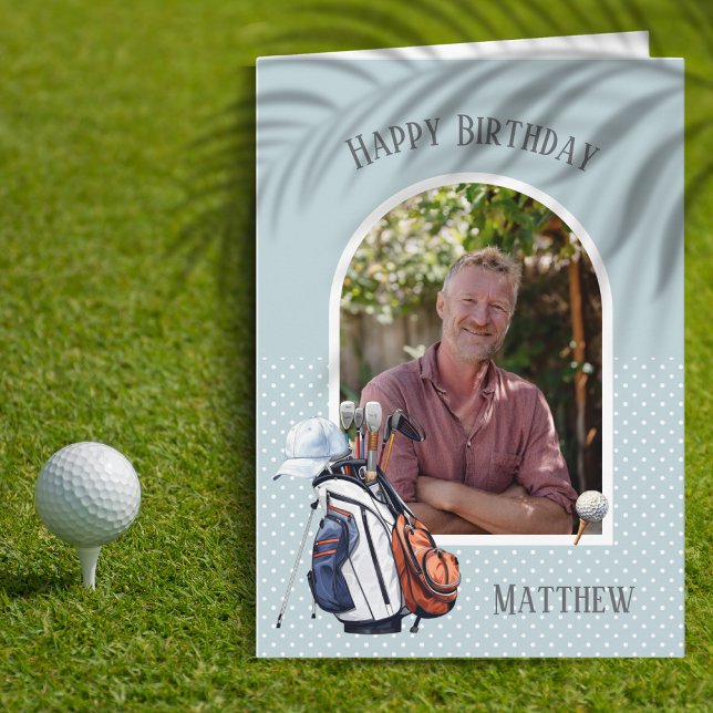 Single Photo Golf Themed Birthday Card (Creator Uploaded)