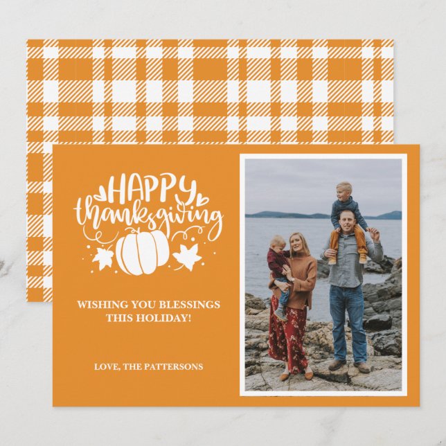 Single Photo Happy Thanksgiving (Front/Back)