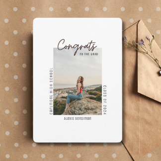 Single Photo Minimalist Graduation Announcement