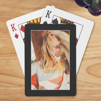 Single Photo Template on Black Playing Cards