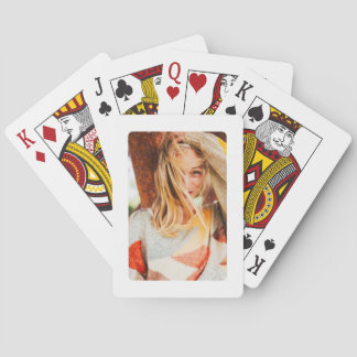 Single Photo Template Rounded Frame Playing Cards