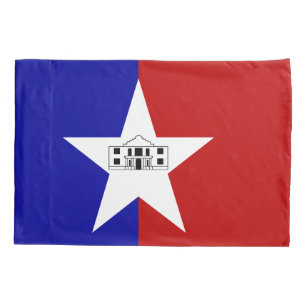 Single Pillowcase with flag of San Antonio