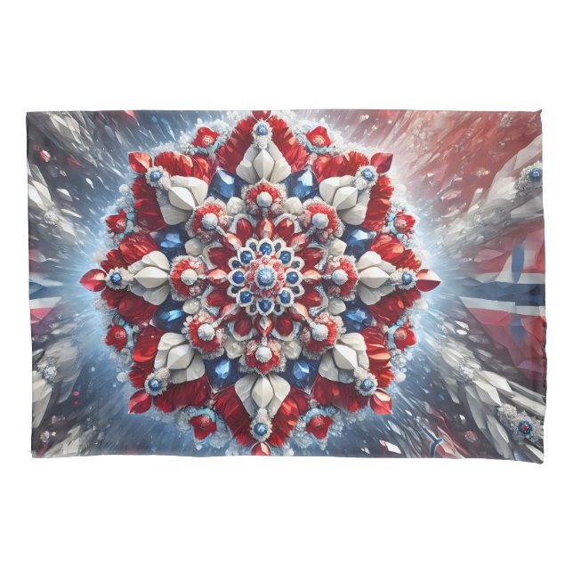 Single Pillowcase with Norwegian Colours (Front)