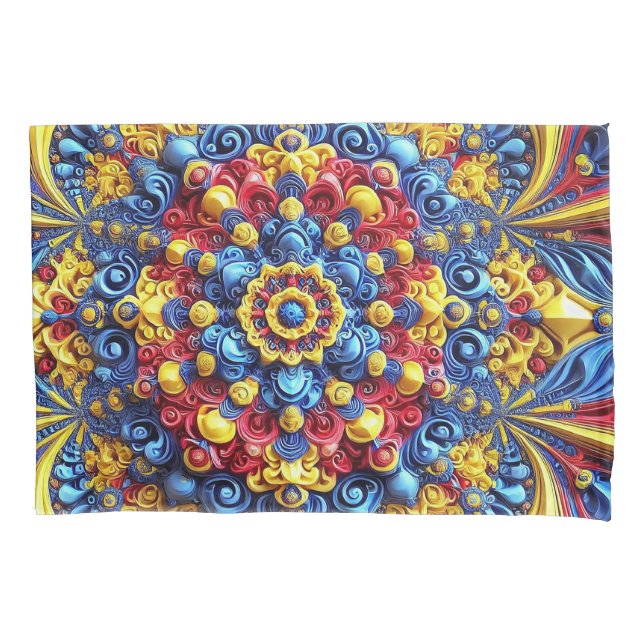 Single Pillowcase with Romanian Colours design (Front)