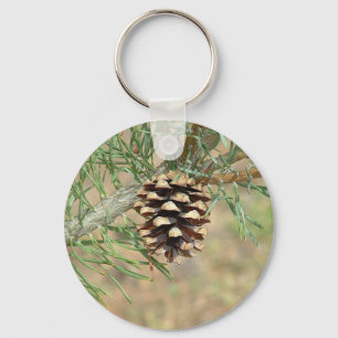 Single Pine Cone Keychain
