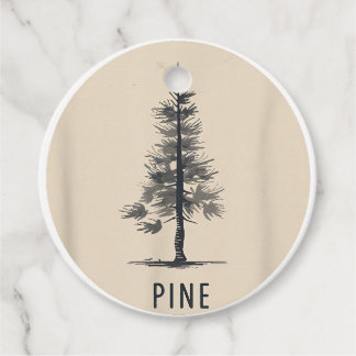 Single Pine Tree Outfit Favour Tags