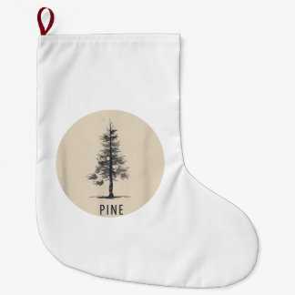 Single Pine Tree Outfit Large Christmas Stocking
