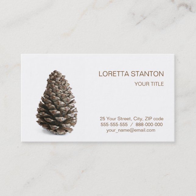 Single pinecone business card (Front)