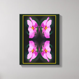 Single Pink Cosmos Flower Abstract Canvas Print