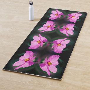 Single Pink Cosmos Flower Abstract Yoga Mat