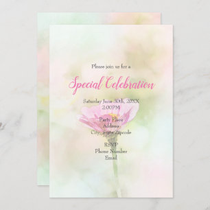 'Single Pink Daisy' Any Occasion Invitation