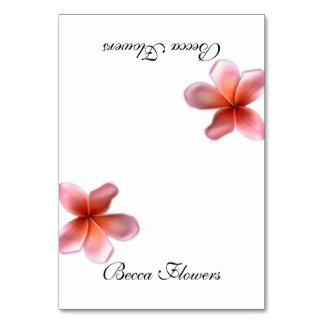 Single Pink Plumeria Tented Place Cards