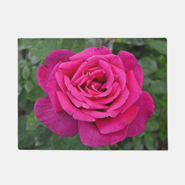 Single pink rose doormat (Front)