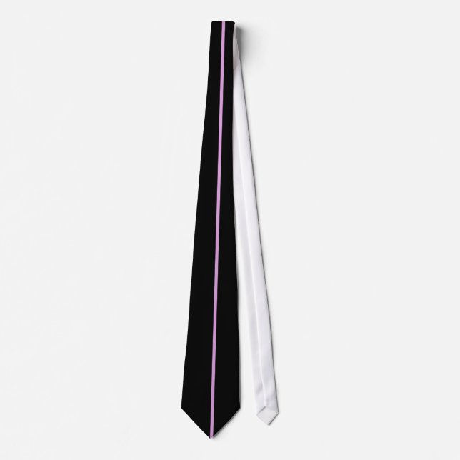 Single Plum Stripe on Black Tie (Front)