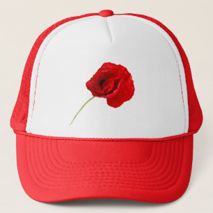 Single poppy trucker hat