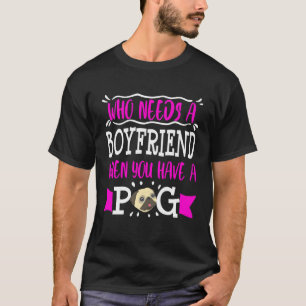 Single Pug Mum Valentines Day Cute Dog Best Friend T-Shirt