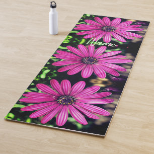 Single Purple African Daisy Flower Personalised Yoga Mat