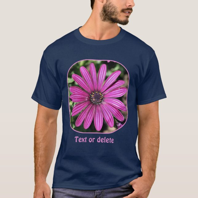 Single Purple African Daisy Flower Personalized T-Shirt (Front)