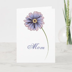Single Purple Daisy Flower Mothers Day Card