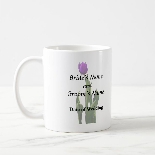 Single Purple Tulip Coffee Mug (Left)