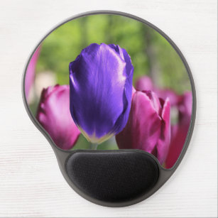Single Purple Tulip Gel Mouse Mat