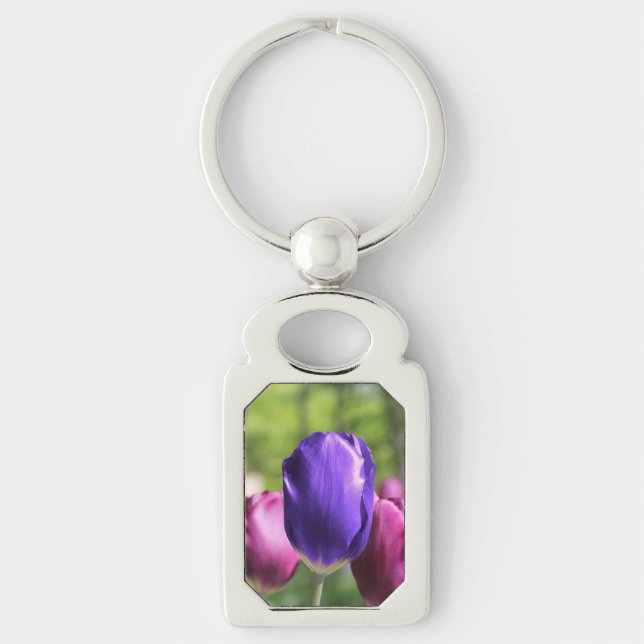 Single Purple Tulip Key Ring (Front)