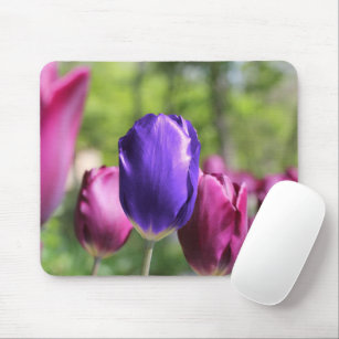 Single Purple Tulip Mouse Mat