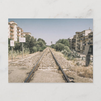 Single Railway Track in Southern Italy Postcard